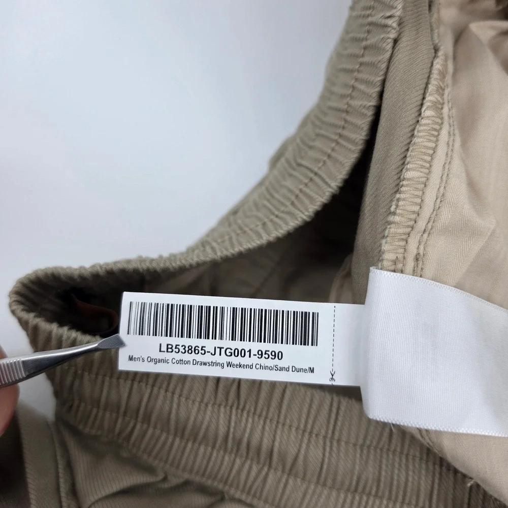 Quince Mens Organic Cotton Drawstring Weekend Chino Sand Dune Tan Pants Size M
